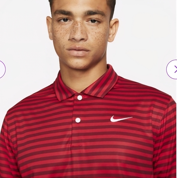 NWOT Nike Men's Polo Red Dri- Fit Striped Short Sleeve Sz 3XL - Picture 10 of 10